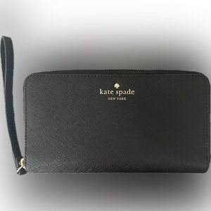 Kate Spade 'Talk is Chic' Black Zip-Around Wallet/Wristlet